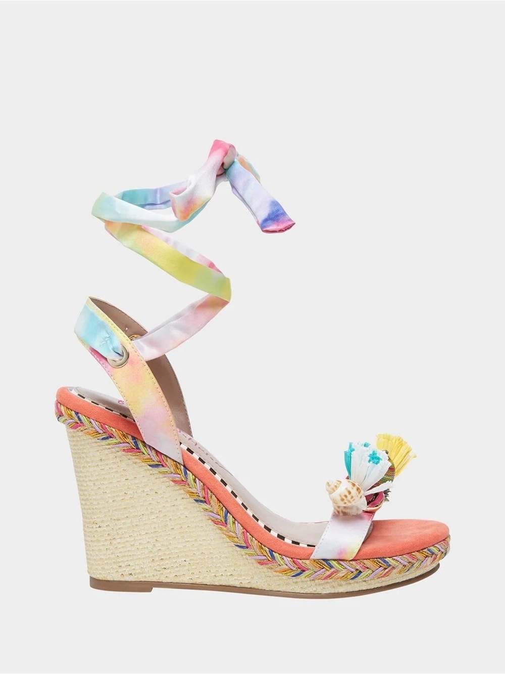 Betsey Johnson Izzi Rainbow Espadrille Wedges 🌈🐚